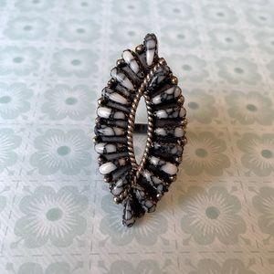 White Buffalo Sterling Silver Ring Size 8.5